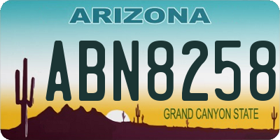 AZ license plate ABN8258