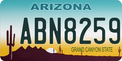 AZ license plate ABN8259