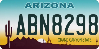 AZ license plate ABN8298