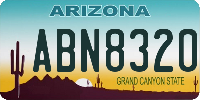 AZ license plate ABN8320