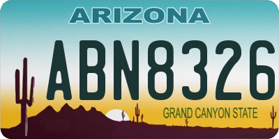 AZ license plate ABN8326