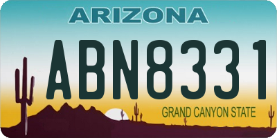 AZ license plate ABN8331