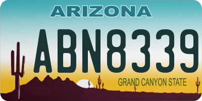 AZ license plate ABN8339