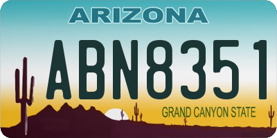 AZ license plate ABN8351