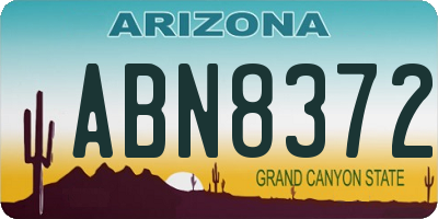 AZ license plate ABN8372