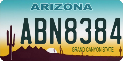 AZ license plate ABN8384