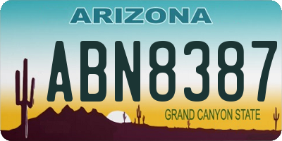 AZ license plate ABN8387