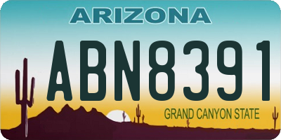 AZ license plate ABN8391