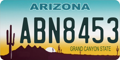 AZ license plate ABN8453