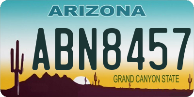 AZ license plate ABN8457