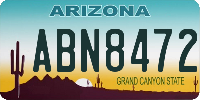 AZ license plate ABN8472