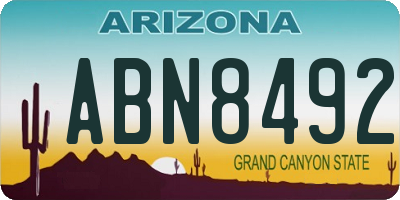 AZ license plate ABN8492