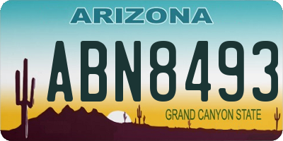 AZ license plate ABN8493