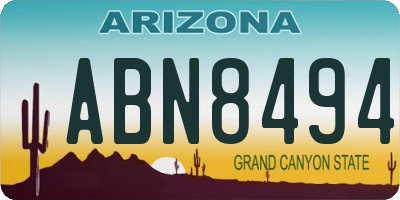 AZ license plate ABN8494