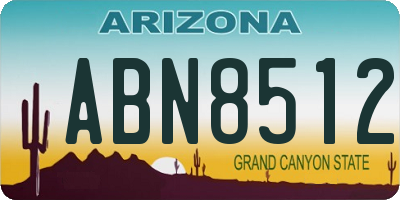 AZ license plate ABN8512