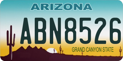 AZ license plate ABN8526