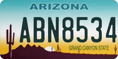 AZ license plate ABN8534