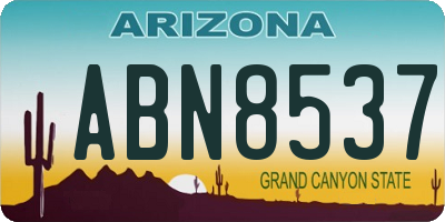 AZ license plate ABN8537