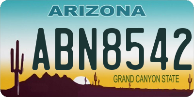 AZ license plate ABN8542
