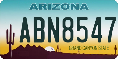 AZ license plate ABN8547