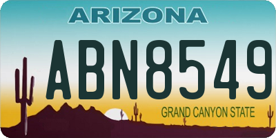 AZ license plate ABN8549