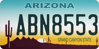 AZ license plate ABN8553