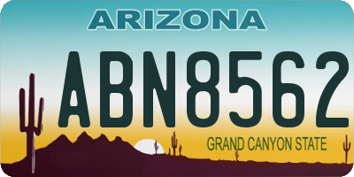 AZ license plate ABN8562
