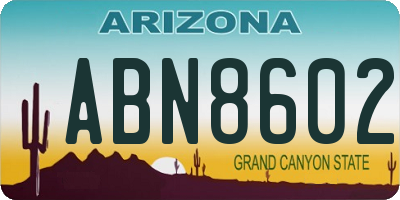 AZ license plate ABN8602