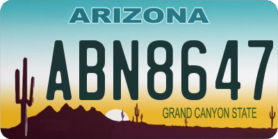 AZ license plate ABN8647