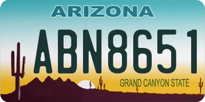 AZ license plate ABN8651