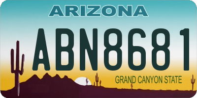 AZ license plate ABN8681