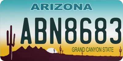 AZ license plate ABN8683