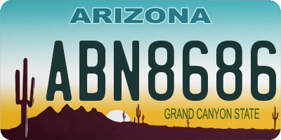 AZ license plate ABN8686
