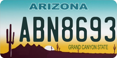 AZ license plate ABN8693