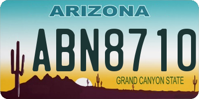 AZ license plate ABN8710