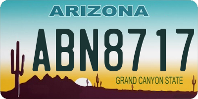 AZ license plate ABN8717