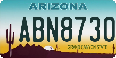 AZ license plate ABN8730