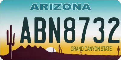 AZ license plate ABN8732