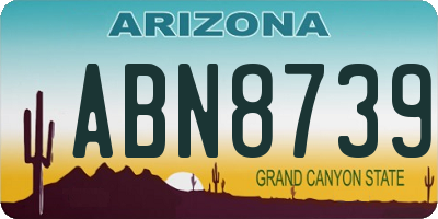 AZ license plate ABN8739