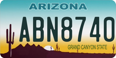 AZ license plate ABN8740