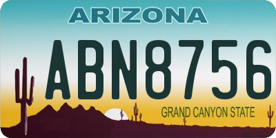 AZ license plate ABN8756