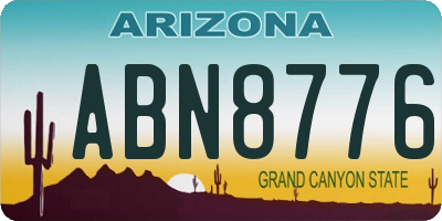 AZ license plate ABN8776