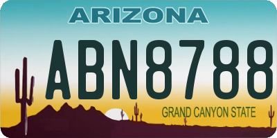 AZ license plate ABN8788