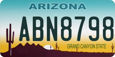 AZ license plate ABN8798