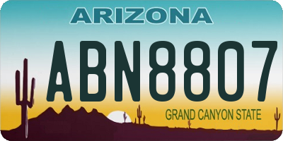 AZ license plate ABN8807