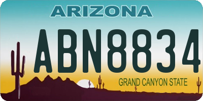 AZ license plate ABN8834