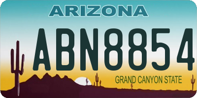 AZ license plate ABN8854