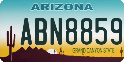AZ license plate ABN8859