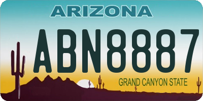 AZ license plate ABN8887
