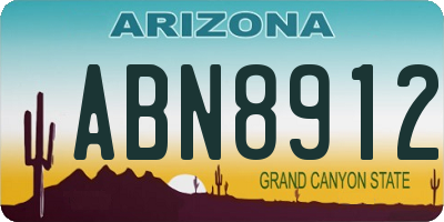 AZ license plate ABN8912